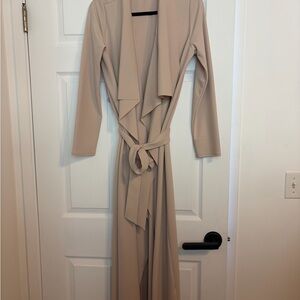 Elegant Tan Long Drape Cardigan